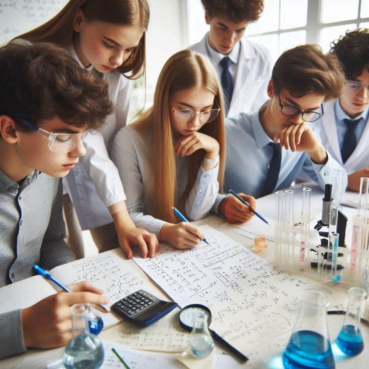students in science lab